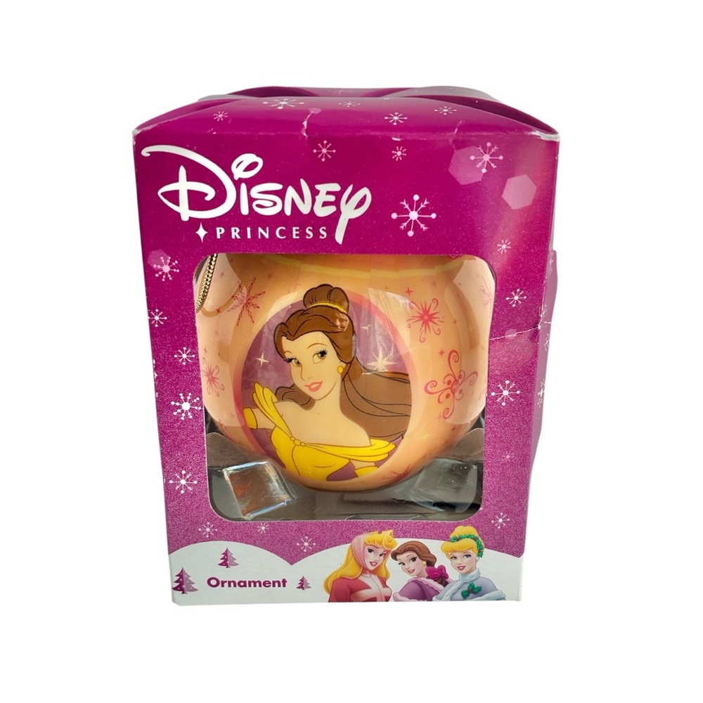 Vintage Disney Princess Ornament Sleeping Beauty Cinderella Belle 3" Ball w/ Box